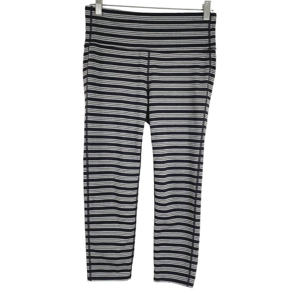 Athleta Chaturanga Cropped Tight Leggings Women's Medium‎ Striped AT-1798